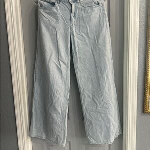 Light Blue Wide-Leg Women Jeans
